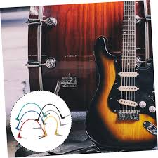 6 St Gitarr Patchkablar med Lädervägg och Metall