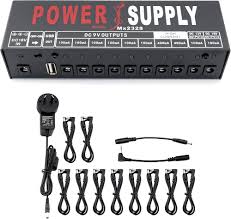 Musiklily Pro Gitarr Strömförsörjning med 10 DC Utgångar och USB-port