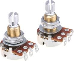 Musiclily Pro Mässinggängad Potentiometer för Gitarr och Bas (2 st)