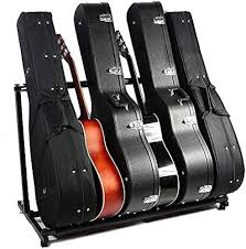 Vikbart Gitarr- och Basstativ för 5 Instrument