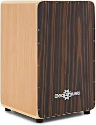 Gear4music Cajon med Sittdyna och Väska - Ebenholts