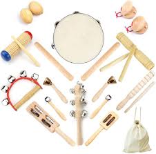 ULIFEME Träslagverk för Barn - 23 Delar Rytmikinstrument Set