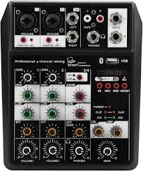 Professionell Mini Ljudmixer - Bärbar 4-kanals USB