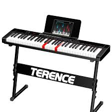 TERENCE Bärbar 61-Tangenters Digitalpiano med Stativ och 1750mAh