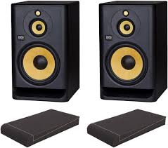 KRK ROKIT RP10-3 G4 Studionmonitorer med ISO-stativ Set - Svart