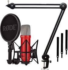 Rode NT1 Signatur Röd Mikrofon + Keepdrum MS138 LED-arm