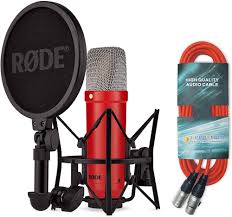 Rode NT1 Signature Red Studio-mikrofon med XLR-kabel