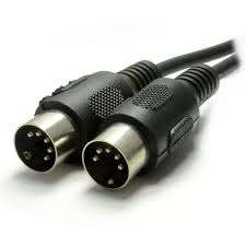 MIDI 5-Pin DIN Kontakt till Kabeladapter 1m - Svart