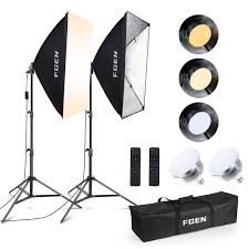 FGen Softbox Set för Fotostudio - 2x50x70 cm LED-belysning