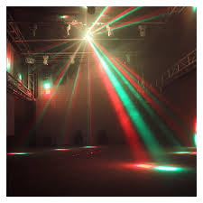 RGBW LED Scenljus med 18 Strålar och Steglös Rotation