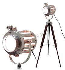 Nautisk Hollywood-stil Trebensgolvlampa