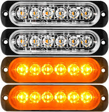 Defvnsy-Amber 6-LED Strobe Ljus - Mini Varningsblinkers