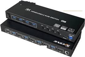 Videomixer och KVM-switch 2/4 In-1 Ut USB 3.0/4K@60Hz