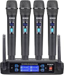 BOMGE Pro Trådlöst Mikrofonsystem - 4 Handhållna Mikrofoner