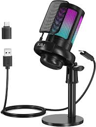 NJSJ RGB USB Mikrofon för PC med Mute-knapp