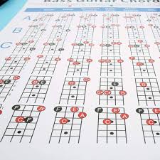 Chifans Färgkodad Gitarrbatteri Cheatsheet 4-Saitare