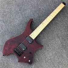 KEPOHK Röd Huvudlös Elgitarr