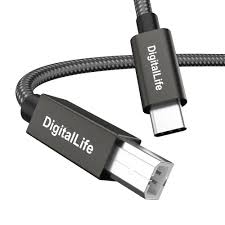 DigitalLife 1.8m USB-C till B MIDI Kabel - Flätad Nylon