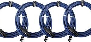 Pronomic 4-Pack DMX3-5 Kablar 5m - Blå XLR Hane/Hona