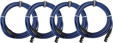 Pronomic 4-Pack DMX3-5 Kablar 5m - Blå XLR Hane/Hona