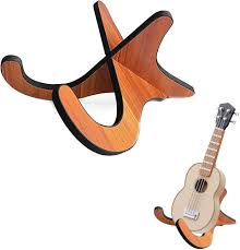 Vikbart Ukulele- och Gitarrstativ i Trä