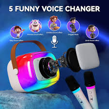 Karaokemaskin med 2 trådlösa mikrofoner - Bärbar Bluetooth