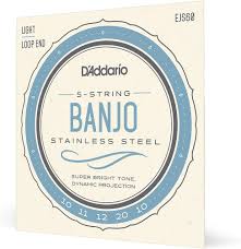 D'Addario EJS60 5-strängade Banjosträngar - Rostfritt Stål 9-20