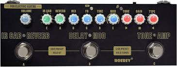 HOEREV Multieffekter Gitarrpedal med Inbyggt Batteri